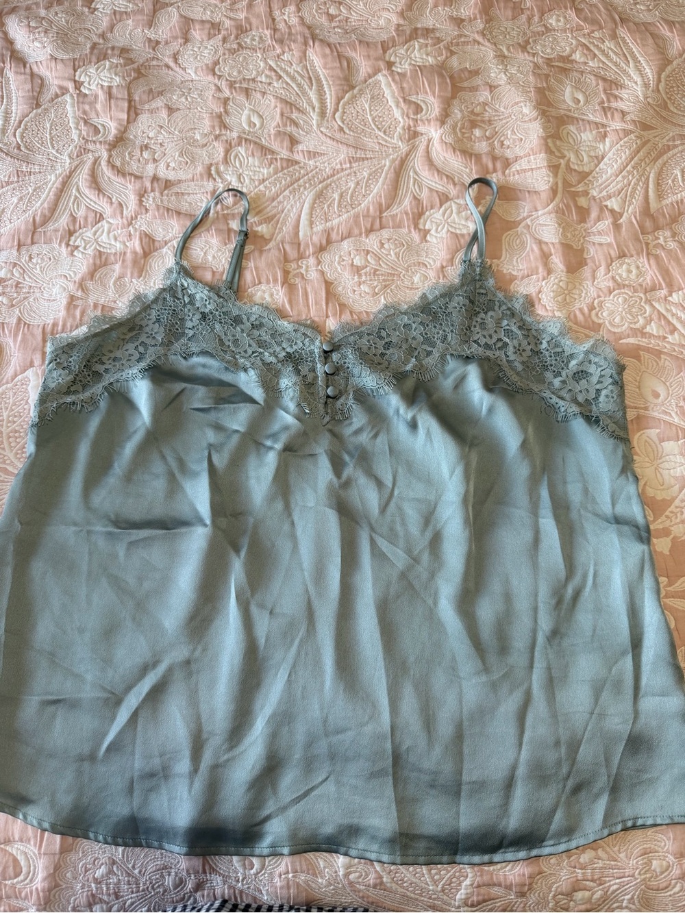 Abercrombie & Fitch Dusty Blue Lace-Trim Camisole